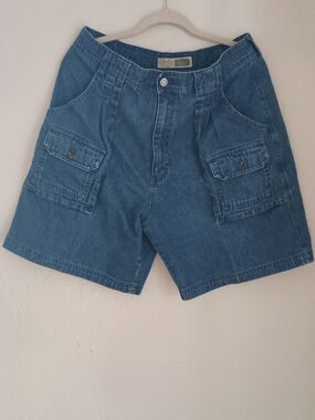 Cabela's Denim Cargo Bermuda Shorts in Blue Denim